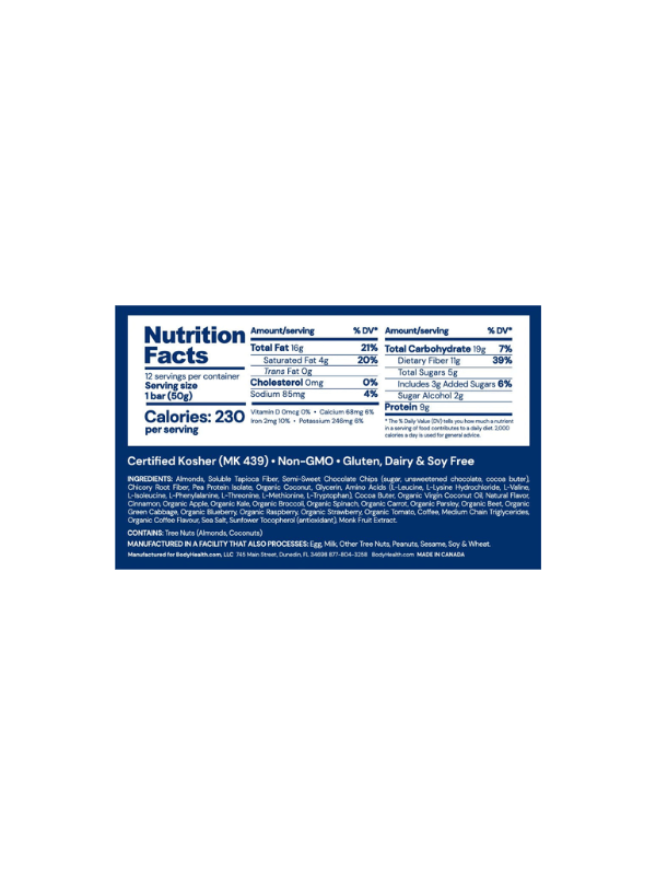 PerfectAmino Mocha Chip Bar- Box Of 12