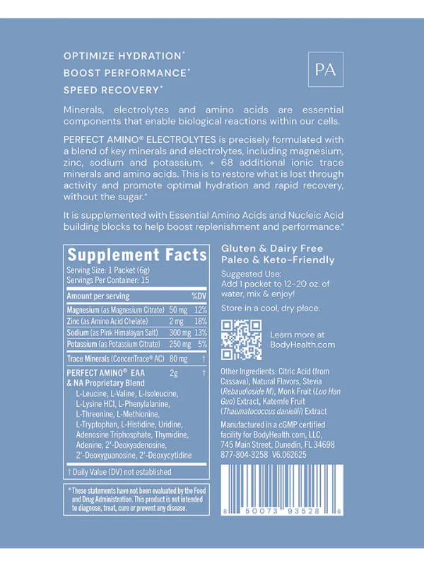 Perfect Amino Electrolytes (Flavour) Packets 15serv