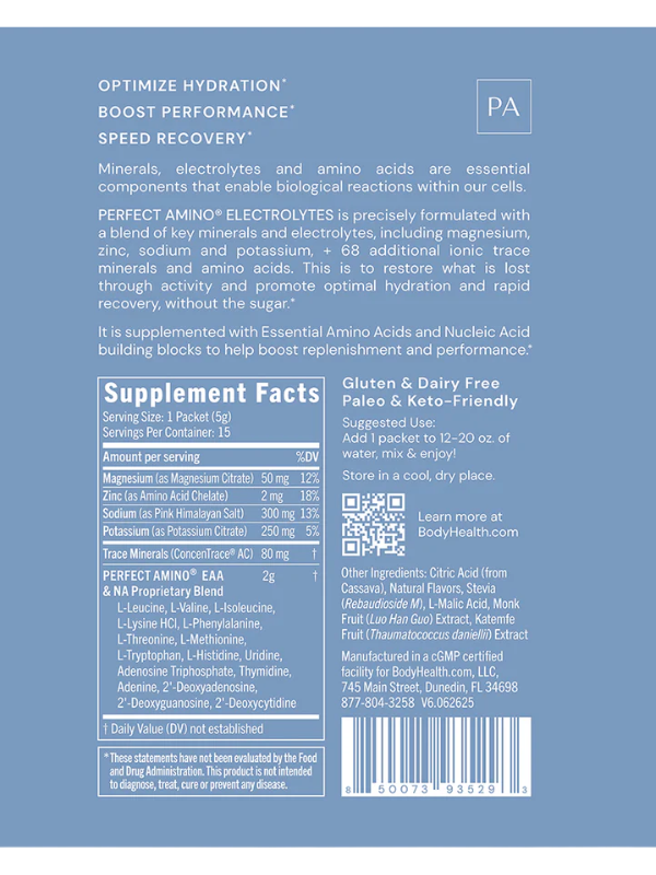 Perfect Amino Electrolytes (Flavour) Packets 15serv