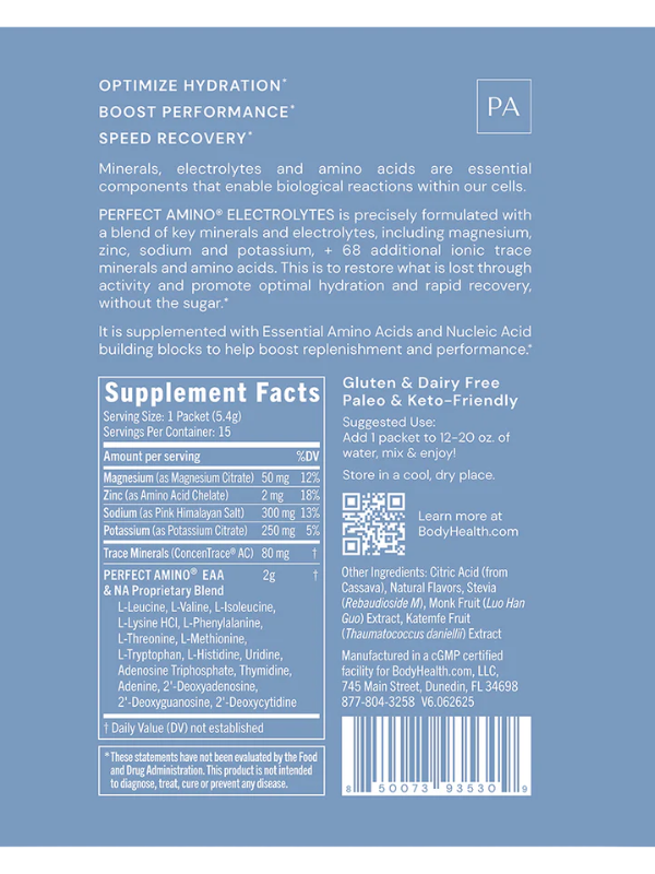 Perfect Amino Electrolytes (Flavour) Packets 15serv