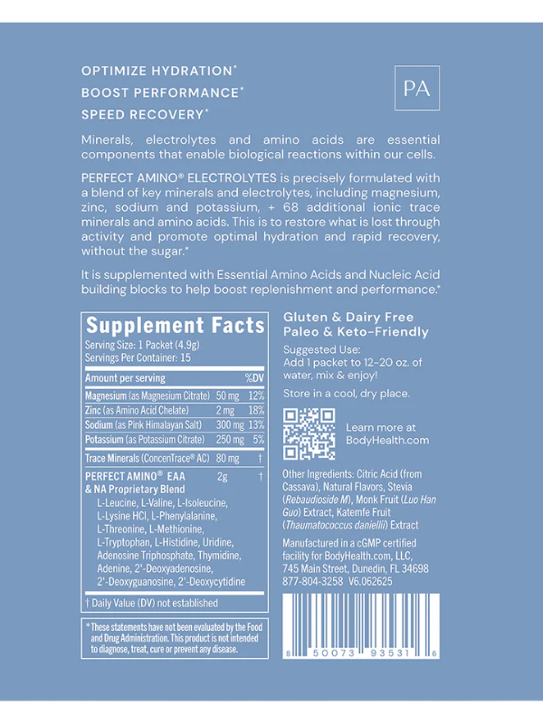 Perfect Amino Electrolytes (Flavour) Packets 15serv