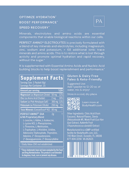 Perfect Amino Electrolytes (Flavour) Packets 15serv