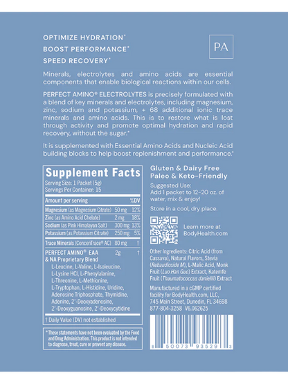 Perfect Amino Electrolytes (Flavour) Packets 15serv
